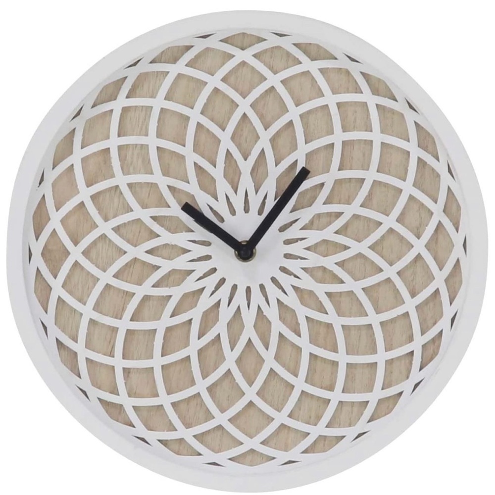 Ornate Wall Clock- White 12 inch